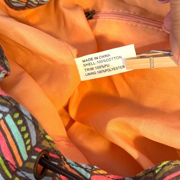 Journeys Backpack Drawstring/Snap Closure Pockets Adjustable Straps Boho Tribal - Picture 4 of 12